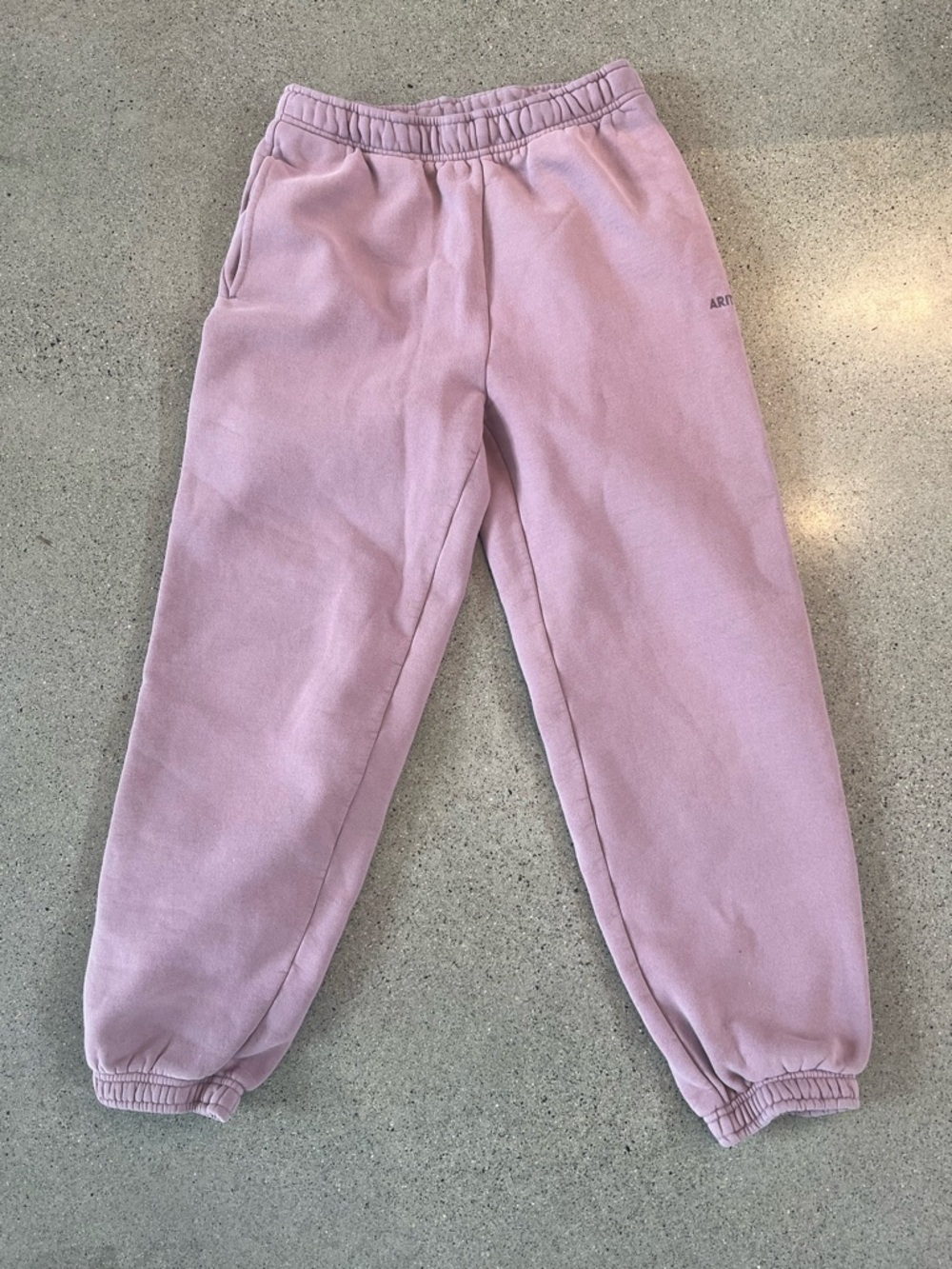 Aritzia Pink Cropped Fleece Joggers